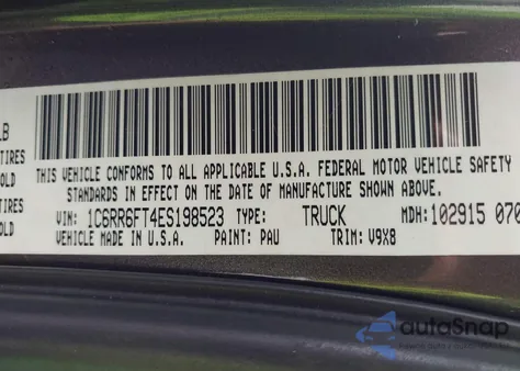 2014 Ram 1500 Express from USA, damaged, VIN 1C6RR6FT4ES198523